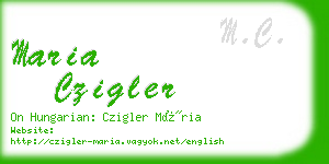 maria czigler business card